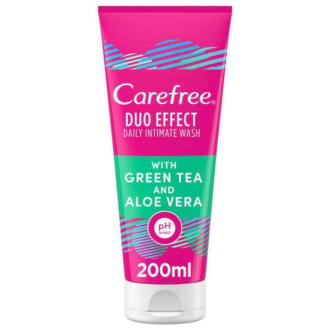 Carefree - Daily Intimate Wash, Duo Effect with Green Tea and Aloe Vera, 200 ml