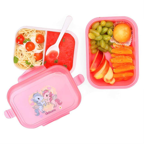 Eazy Kids - Unicorn Bento Lunch Box with Spoon - Bestie