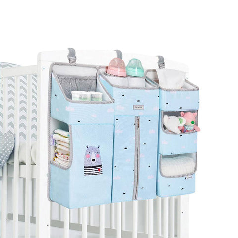 Sunveno - Baby Bedside Portable Crib Organizer - Blue