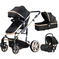 Teknum - 3 in 1 Pram stroller - Black + Infant Car Seat