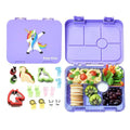 Eazy Kids - 6 Compartment Bento Lunch Box - Unicorn Purple