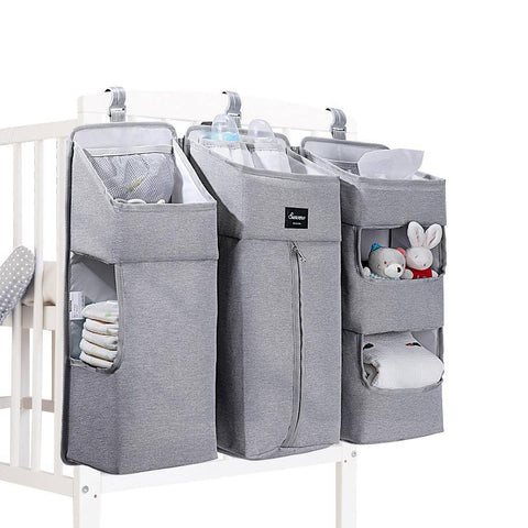 Sunveno - Baby Bedside Portable Crib Organizer - Grey