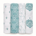 Aden+Anais - Classic 4-Pack Swaddles - Paisley Teal