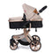 Teknum - 3in1 Luxury Pram Stroller - Aimile - Khakhi-Teknum