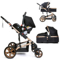 Teknum - 3 in 1 Pram stroller - Khaki + Infant Car Seat