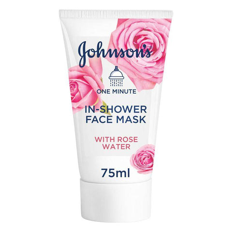 Johnson's - Facial Mask, 1 Minute In - Shower Face Mask With Rose Water, 75 ml