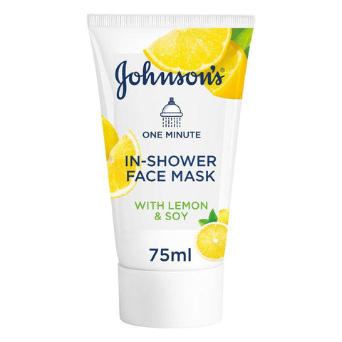 Johnson's - Facial Mask, 1 Minute In - Shower Face Mask With Natural Lemon & Soy, 75 ml