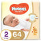Huggies - New Born Diapers, Size 2, Value Pack, 4-6 Kg, 64 Diapers