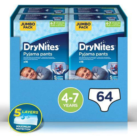 Huggies - Drynites Pyjama Pants, Age 4-7 Y, Boy, 17-30 Kg, 64 Bed Wetting Pants-Huggies