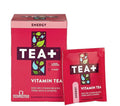Vitabiotics - TEA+ (Tea Plus) Energy Vitamin Tea - Green Herbal Tea Bags with B12 B6 Supplement - Raspberry Pomegranate Fruit Flavour - 14 Day Supply