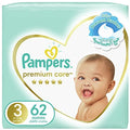 Pampers Premium Care Diapers, Size 3, Midi, 6-10 kg, Mega Pack, 62 ct