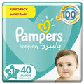 Pampers Baby-Dry Diapers, Size 4+, Maxi+, 10-15kg, Giant Box, 112 ct