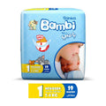 Sanita Bambi -  Baby Diapers Regular Pack, Size 1, Newborn 2-4 KG, 19 Count