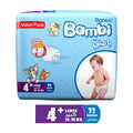 Sanita Bambi -  Baby Diapers Value Pack Size 4+, Large plus, 10-18 KG, 33 Count