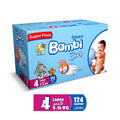 Sanita Bambi -  Baby Diapers Super Pack Size 4, Large, 8-16 KG, 124 Count