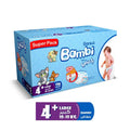 Sanita Bambi -  Baby Diapers Super Pack Size 4+, Large plus, 10-18 KG, 116 Count