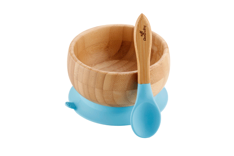 Avanchy - Baby Bamboo Stay Put Suction BOWL + Spoon-Avanchy