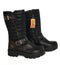 Vicco - Round patterned Semi-Leather Boots-Black_EU 36