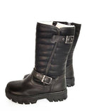 Vicco - Round patterned Semi-Leather Boots Black-Vicco