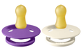 Bibs - Pacifier Size 1 - Baby 0-6M (2pcs) - Purple/Ivory
