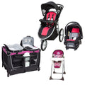Baby Trend - Pathway 35 Jogger Travel System Optic Pink & SIT RIGHT HIGH CHAIR PAISLEY & GoLite® ELX Nursery Center Stardust Rose