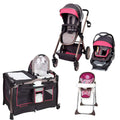 Baby Trend - GoLite® Snap Fit® Sprout  & SIT RIGHT HIGH CHAIR PAISLEY & GoLite® ELX Nursery Center Stardust Rose