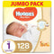 Huggies - New Born Diapers, Size 1,Value Pack, Upto 5 Kg,  128 Diapers