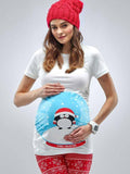 Mamagama - Snow Globe Maternity Christmas T-shirt - Extra Large