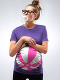 Mamagama - Purple Beach Ball Maternity T-shirt - Exra Large