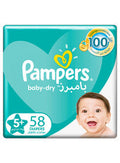 Pampers Baby-Dry Diapers, Size 5+, Junior +, 12-17 kg, Giant Pack 58 ct