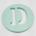 One.Chew.Three - Alphabet Chews Silicone Letter Teething Disc - D - Mint
