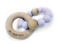 One.Chew.Three - Single Rattle & Beech Wood Teether - Pastel Purple