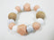 One.Chew.Three - Textured Silicone Teethers - Peach Marble Scatter