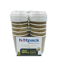 Hotpack -   Kraft Ripple Cup  8 Oz + White Lids 10 Pcs