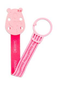 Suavinex - Bear Soother Clip With Ribbon Dark Pink L1