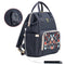 Sunveno - Diaper Bag with USB - Black Embroidery