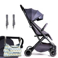 Teknum - Travel Lite Stroller - SLD by Teknum - Dark Grey + Sunveno Baby Stroller Organizer/Bag - Yellow wave