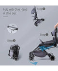 Teknum - Grey Travel Lite Stroller + Sunveno Diaper Bag Black with Hooks