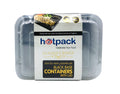  Hotpack - 5 Pieces Black Base Rectangular Microwavable Container With Lids 28 Ounce