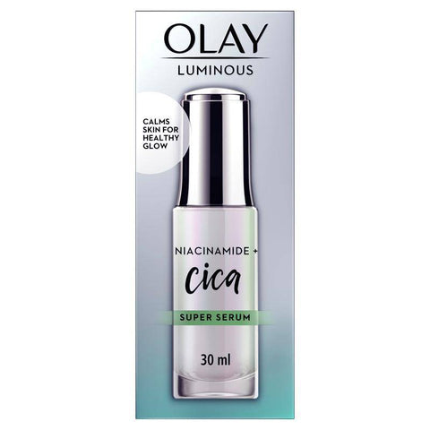 OLAY - Super Serum: Luminous serum with Niacinamide + Cica for Healthy Glow, Sulphate & Parbene Free, 30ml