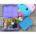 Eazy Kids - 6 Compartment Bento Lunch Box - Dino Grey Blue-Eazy Kids