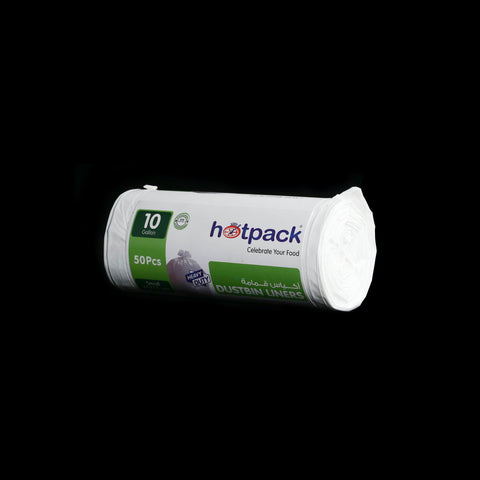 Hotpack - Dustbin Liners White Roll 45X55 Cm -50 Pcs-10Gallon