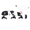 Youbi - Toodler German Travel Light Stroller-Black with New Born Attachment